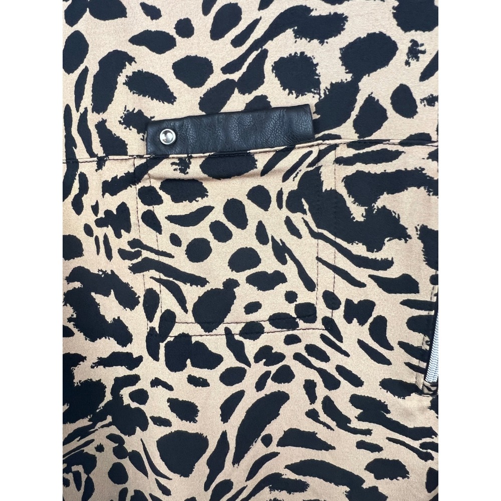 Jamie Sadock Short Sleeve Multicolor Leopard Print 1/4 Zip Golf Shirt SZ L - Picture 3 of 6